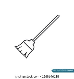 Broom Icon Vector Template Illustration Design
