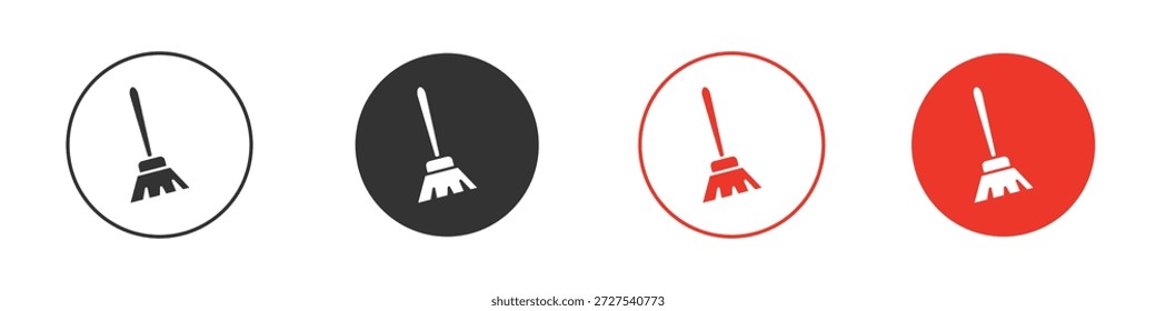 Icono de la escoba. diseño de Vector de Web