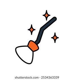 broom icon with white background vector stock illustration