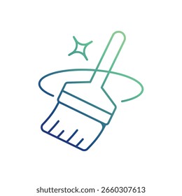 Ícone de vassoura com fundo branco vetor ilustração stock