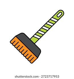 Icono de escoba con fondo blanco Vector Ilustración de stock