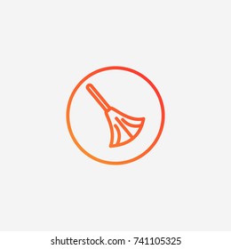 Broom icon.gradient illustration isolated vector sign symbol