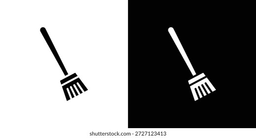 Vassoura ícones vetor plano conceito. Ilustrações em preto e branco