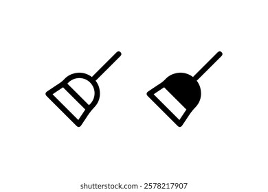 Broom Icons in Line and Solid Styles vector