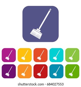 Broom icons set