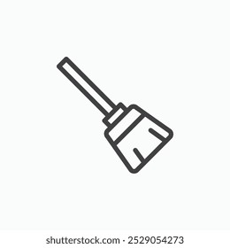 Broom icons set. filled and line illustration