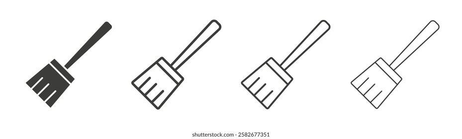 Broom icons set vectors graphic designs