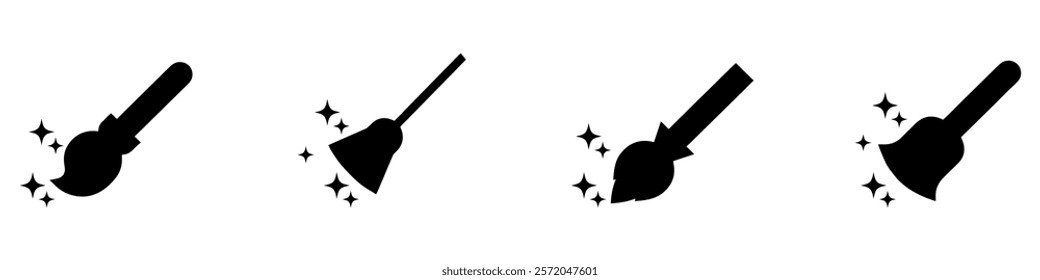 Broom icons symbol vector for apps and websites. EPS 10