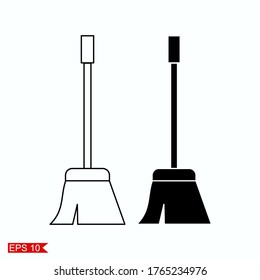 
broom, illustration of a floor broom. cleaning tool mark