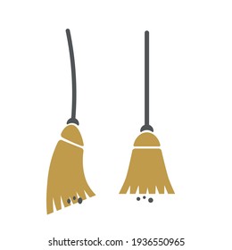 Broom illustration vector, cleaning with Broom