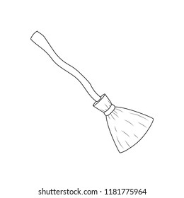 Broom illustration vector on white background. Vector illustration