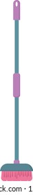 Broom, illustration, vector on white background.