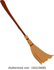 Escoba, ilustración, vector sobre fondo blanco.