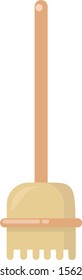 Broom, illustration, vector on white background.