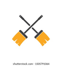 broom illustration vector template,symbol of cleaner