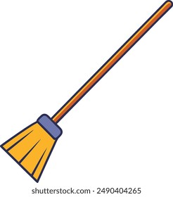broom isolated illustration on white background