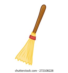 broom isolated illustration on white background