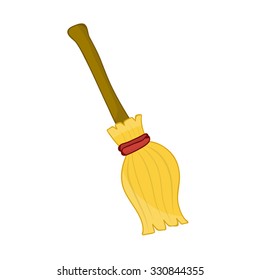 broom isolated illustration on white background