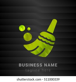Broom Lime Green and Black silk fashion premium icon / Logo