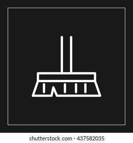 broom line icon