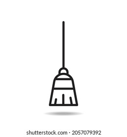 broom line icon. high quality icons suitable for cleaning graphic assets, internet, web design, applications, picture books, software, print media, etc. EPS 10 vector icon on a white background.