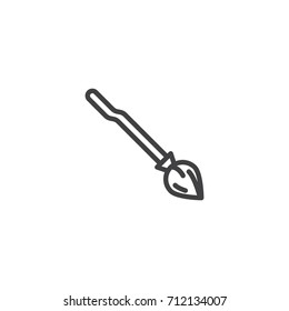 Broom line icon, outline vector sign, linear style pictogram isolated on white. Halloween holiday Symbol, logo illustration. Editable stroke