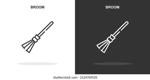 broom line icon. Simple outline style.broom linear sign. Vector illustration isolated on white background. Editable stroke EPS 10