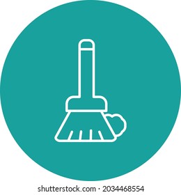 Broom Line Inverted Vector Line Icon Design
