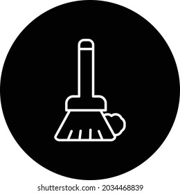 Broom Line Inverted Vector Line Icon Design
