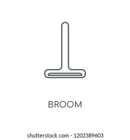 Broom linear icon. Broom concept stroke symbol design. Thin graphic elements vector illustration, outline pattern on a white background, eps 10.