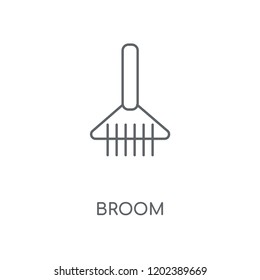 Broom linear icon. Broom concept stroke symbol design. Thin graphic elements vector illustration, outline pattern on a white background, eps 10.
