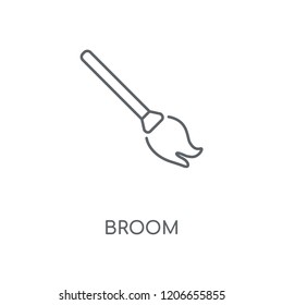 Broom linear icon. Broom concept stroke symbol design. Thin graphic elements vector illustration, outline pattern on a white background, eps 10.