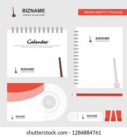 Broom  Logo, Calendar Template, CD Cover, Diary and USB Brand Stationary Package Design Vector Template