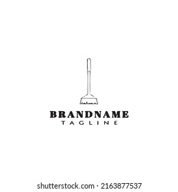 broom logo cartoon template icon black modern isolated vector illustration