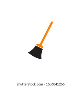 Broom logo design icon vector template with white background