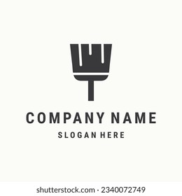 broom logo template vector illustration design