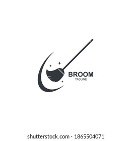 Broom logo vector icon illustration design 