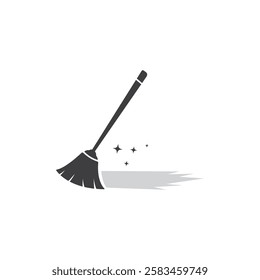 Broom logo vector icon illustration design