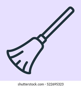 Broom Minimalistic Flat Line Outline Stroke Icon Pictogram Symbol