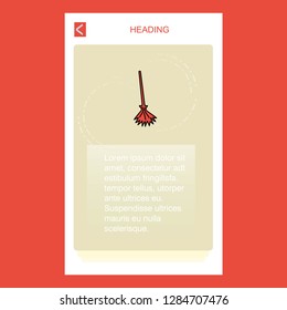 Broom  mobile vertical banner design design. Vector