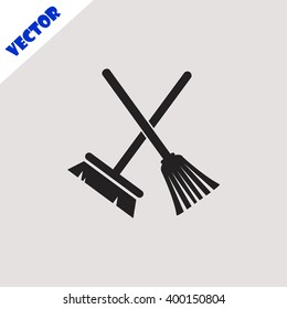 Broom and mop icon.