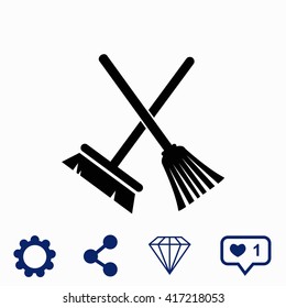 Broom And Mop Icon.