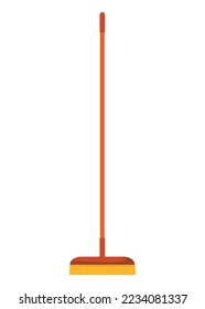 Broom mop icon. Hygiene handling equipment object illustration, household mop or housework broom tool isolated on white background