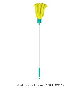 Broom mop icon. Realistic illustration of broom mop vector icon for web design isolated on white background