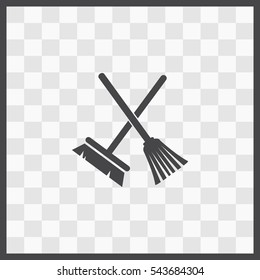 Broom and mop vector icon. Isolated illustration. Business picture.