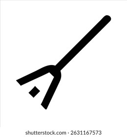 Broom object icon modern art design black and white with bold outline 
