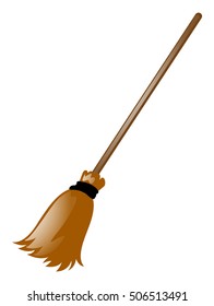 Broom on white background illustration