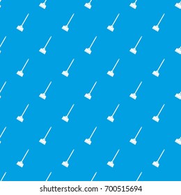 Broom pattern repeat seamless in blue color for any design. Vector geometric illustration