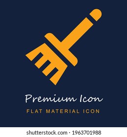 Broom premium material ui ux isolated vector icon in navy blue and orange colors