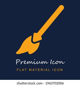 Broom premium material ui ux isolated vector icon in navy blue and orange colors